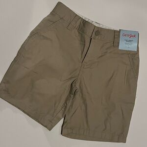 Cat & Jack Flat Front Chino Khaki Uniform Shorts Size 7
